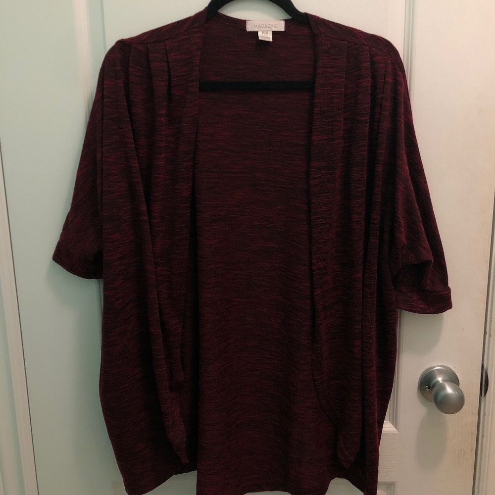 MAGAZINE Burgundy/Red Cardigan